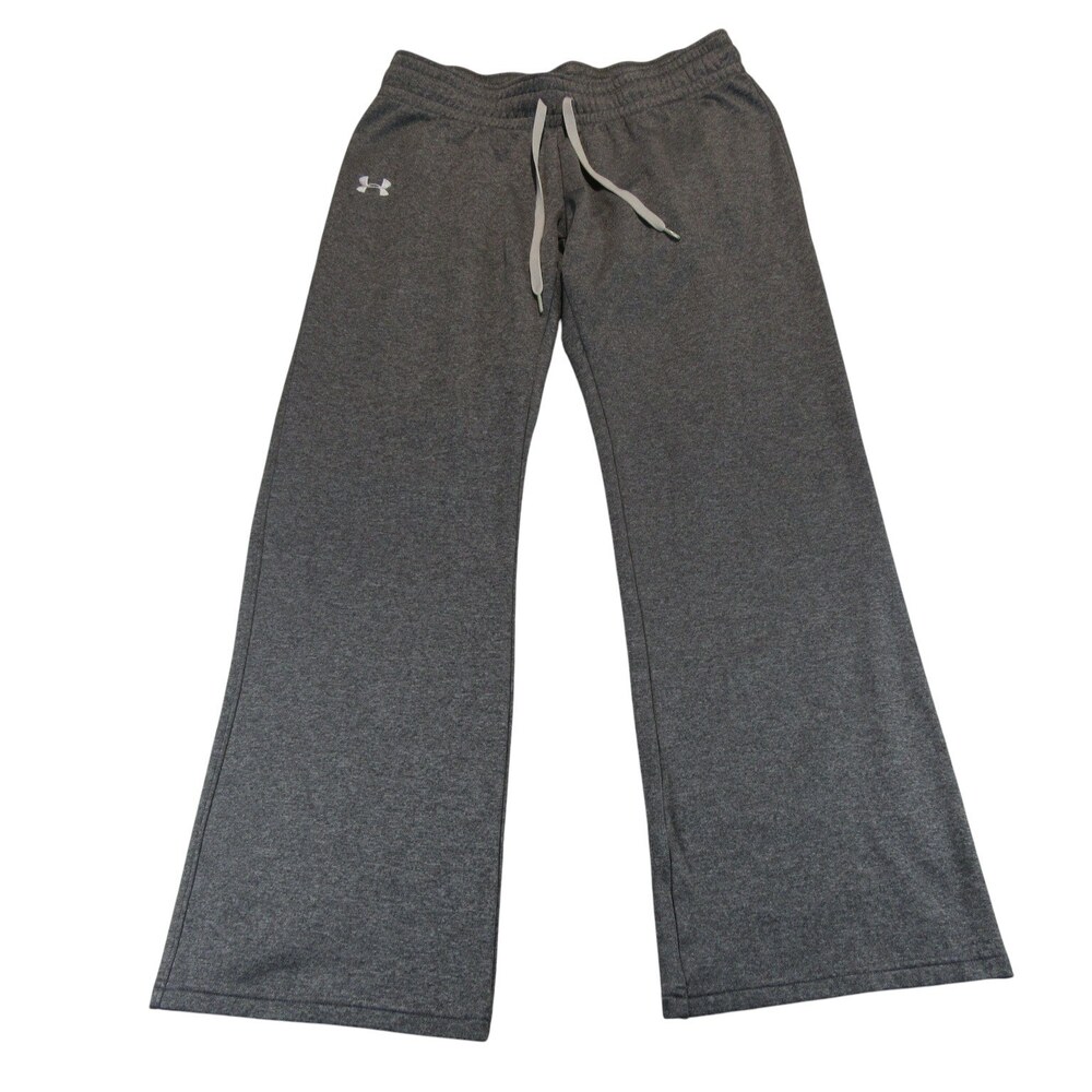 Under Armour Womens Athletic Pants M Semi Fitted Gray Storm Wide Leg Polyester